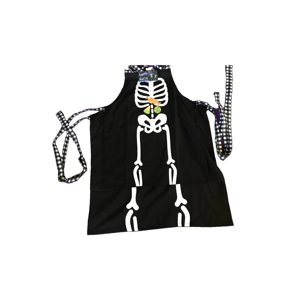 Lunaville Glow in the Dark Skeleton 2 pc (Mommy & Me) Matching Aprons - NEW